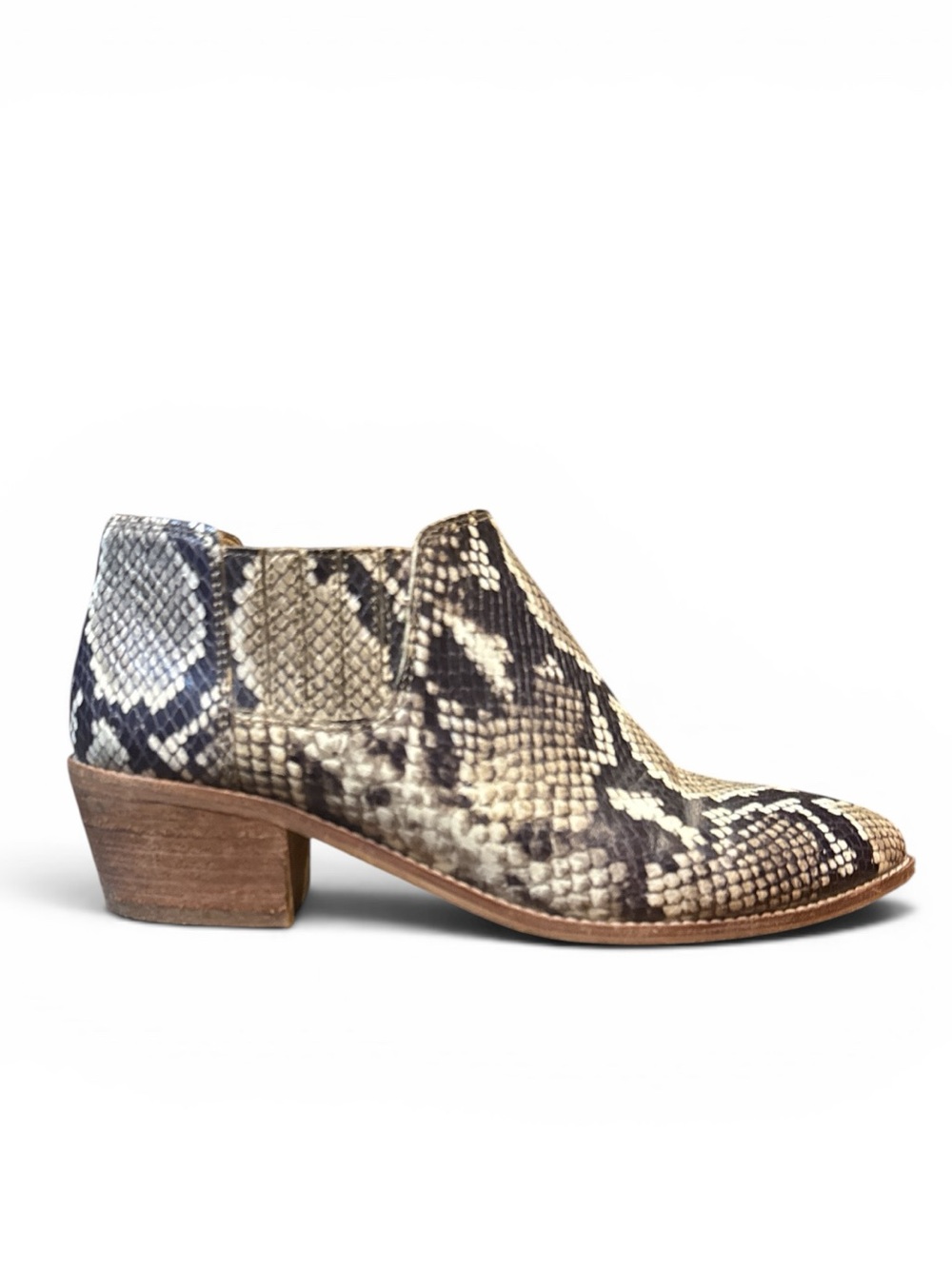 Snake-Print Low Heel Ankle Boot | Madewell